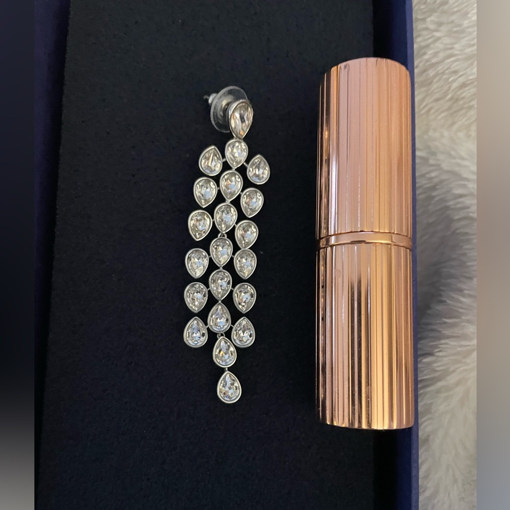 Statement Pierced Crystal Swarovski Earrings - image 3